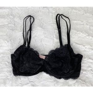 Victoria’s Secret PINK | Black Unlined Lace Demi Bra | 34D